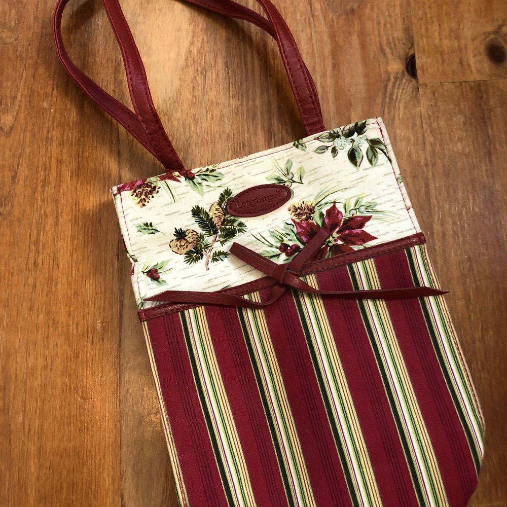 Longaberger Christmas mini tote bag